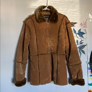 VINTAGE faux lamb skin coat